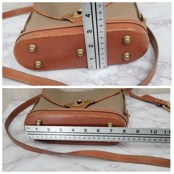 Dooney & Bourke Vintage Calvary Spectator Tan Brown Pebble Leather Crossbody Bag - Picture 15 of 16